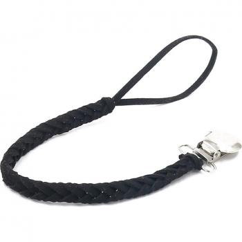 Portable Baby Pacifier Chain Clip with Woven Leather
