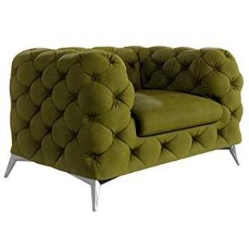 Chesterfield-Sessel Kalina mit eleganten Silberfüßen