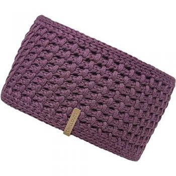 Stirnband CHILLOUTS Cleo Headband, Damen, lila (plum), Grobstrick, Strick, Materialmix, unifarben, casual,feminin,klassisch,modisch,sportlich, Mützen, auffallendes Strickmuster, gefüttert