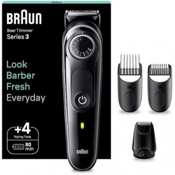 Baardtrimmer 3 BT3440 de Braun, spirale de précision, 4 outils de style, 80 min d’usage, gris