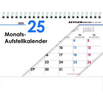 Zettler Aufstellkalender 2025 20x15 cm 1 Monat pro Seite