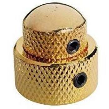 Boston Doppel-Potiknopf, Metall, gold, 15x14 + 19x12mm, mit Innensechskant, 6,0 + 6,1mm Schaft