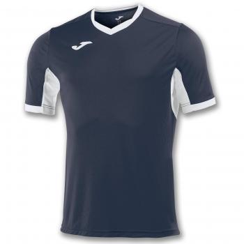 Joma Champion IV M/C T-Shirt, Homme L, Bleu Marine/Blanc