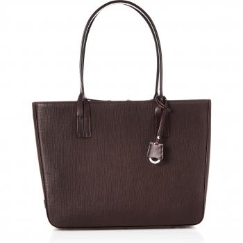 Men's Dark Brown A4 Leather Tote – Made in Japan, Offerman, Model 70002 (EHRGEIZ)