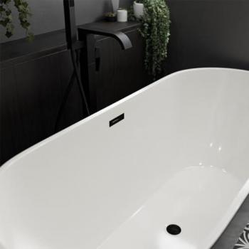 Ultra‑Black Overflow Dome and Waste Cover for Sharm Cairo & Luxor Freestanding Baths