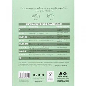 Cuaderno Rubio Escritura nº 1 Las vocales y los números 1, 2 y 3 con puntos, dibujos y grecas
