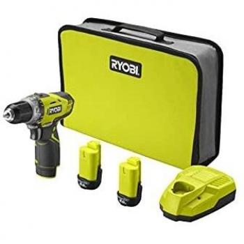 Ryobi 12V Bohrmaschine mit zwei 2,0 Ah Akkus und Ladegerät