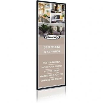 Cadre d'affichage noir 33 x 95 cm avec vitre PVC