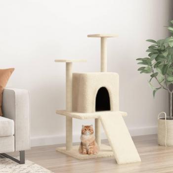 Cat Tree 110 cm with Sisal Scratching Posts Cream by vidaXL