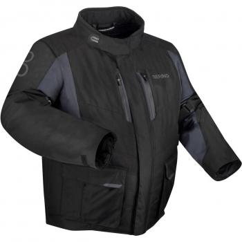 Bering Siberia King Size Chaqueta Textil Impermeable – Negros y Grises (XL)