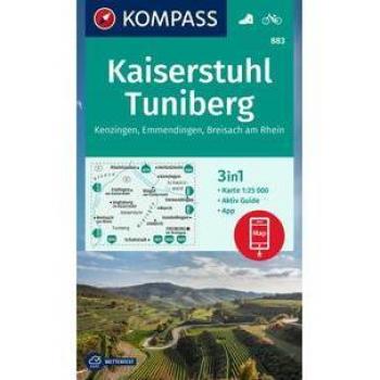 KOMPASS Wanderkarte 883 Kaiserstuhl, Tuniberg, Kenzingen, Emmendingen, Breisach am Rhein 1:25.000: 3in1 Wanderkarte, mit Aktiv Guide inklusive Karte ... Verwendung in der KOMPASS-App. Fahrradfahren.