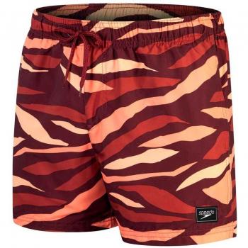Men's Speedo Leisure 14 XL Pool Shorts with Oxblood, Tandoori Spice, Nectarine & Soft Coral Prints