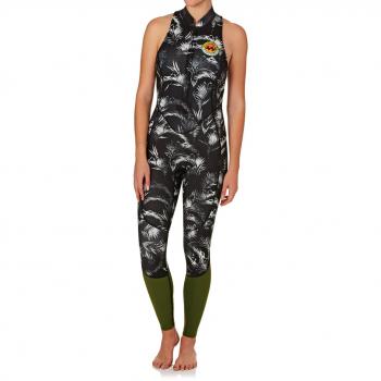 2017 Billabong Salty Jane 2 mm Flatlock Damenwetsuit in Black Sands – 8.00 (L)