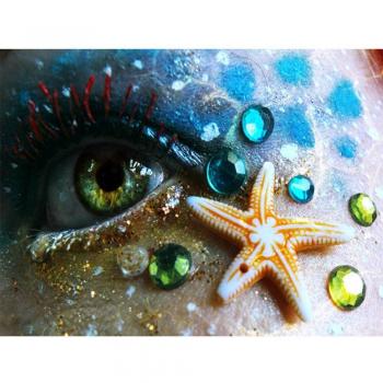 Decorazione a diamante paesaggio strass occhio stella marina 20X30CM