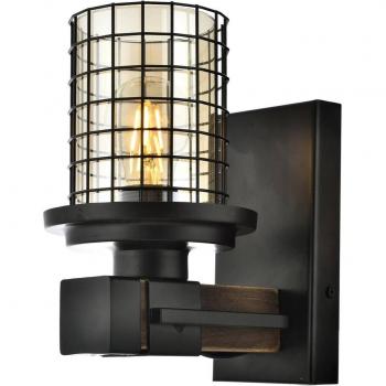 Avonni AP-4216-1E Wall Fixture with Glass and Lattice Lampshade