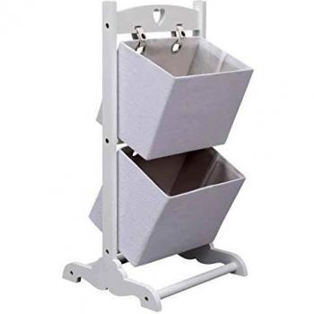 stufiges Korbregal Weiß 35 X 35 X 72 Cm Holz