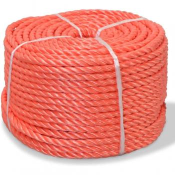 Corde torsadée 16 mm en polypropylène – longueur 250 m – teinte orange – modèle Helloshop26