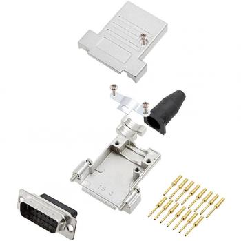 Encitech DTSL15 D-SUB Stiftleisten-Set 15-polig