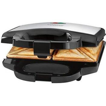 Sandwichera, 2 Sandwiches, Placas Antiadherentes, Tostado Perfecto, Acero Inoxidable Bomann ST 1372 CB 750W
