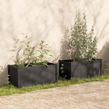 2-Piece Garden Planter Box 100x50x50 cm Grey Solid Pinewood