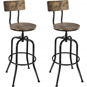 Chaises de Bar Hautes avec Siège Réglable et Dossier Arc