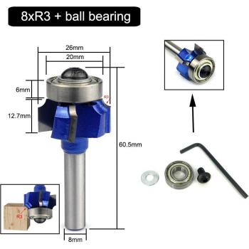 LAVIE 8MM Shank Corner Round Router Bit for Woodworking