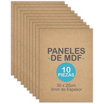 Pack de 10 Tableros MDF nestQ 3mm para Pirograbado y Pintura