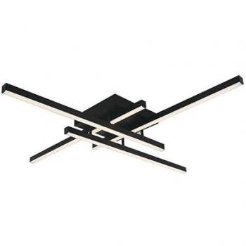 Moderne LED-Deckenlampe 38W Schwarz 850x850x150mm 3000K