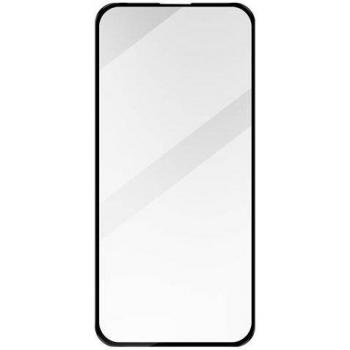 Pellicola protettiva vetro temperato per iPhone 15 Plus e Pro Max, bordo Nero con adesivo arrotondato