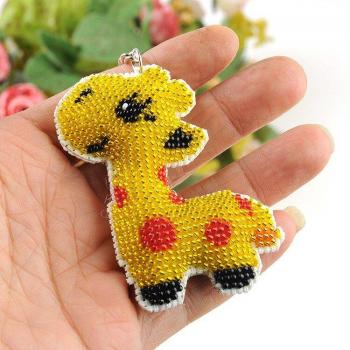 Giraffe Cross-Stitch Keychain Craft