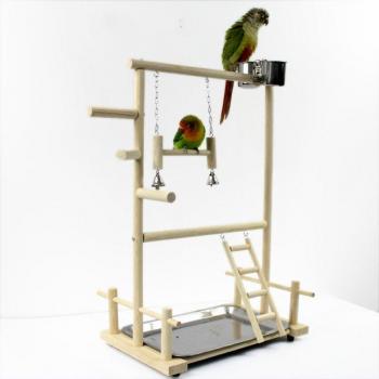 Wooden Bird Playstand with Toy Tray