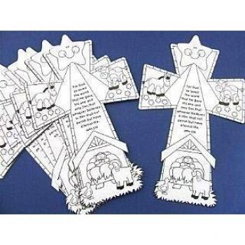 12‑Piece Nativity Cross Craft Bundle – Christian Christmas Colours