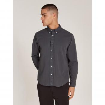 CALVIN KLEIN JEANS LANGARMHEMD „GARMENT DYE SHIRT“ – Herren, Größe M, N-Gr, schwarz (ebony), unifarben,
