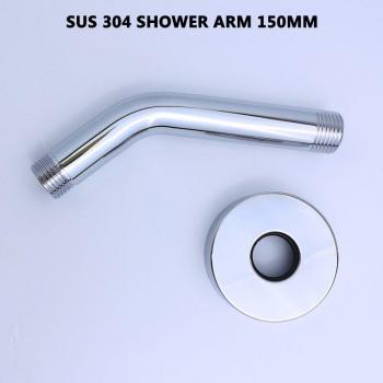 Round Mixer Faucet with 4-Inch Overhead Shower and Cold Valve