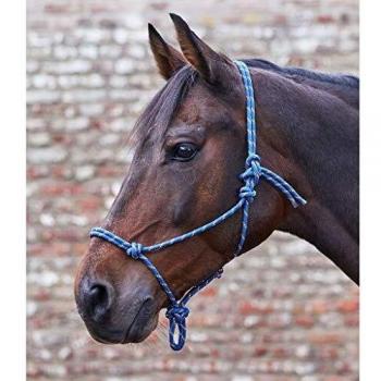 Waldhausen Two‑Tone Rope Halter – Dark Blue & Taupe