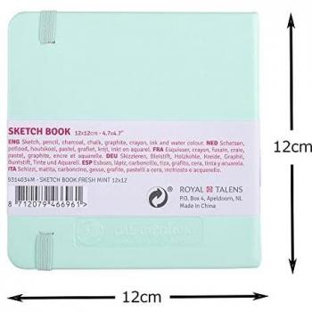 Carnet de croquis 80 feuilles 12 x 12 cm menthe fraîche 140 g/m²