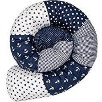 ULLENBOOM ® Kopfschutz Kuschelschlange Anker Blau 160x13 cm