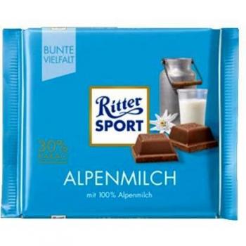 Ritter Sport Alpine Milk Chocolate Display Box (12 x 100g)