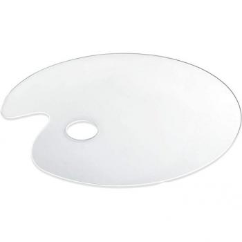 Clear Oval Non-Stick Artist Mixing Palette for Acrylic and Oil Paints (12 inch x 15.7 inch)