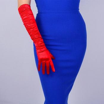 Elastische seidige lange Handschuhe