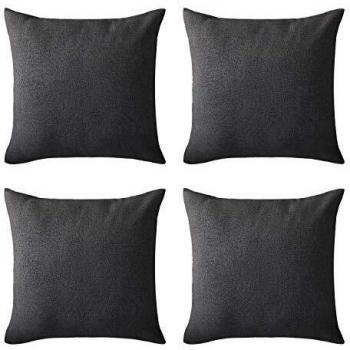 Deconovo Living Room Faux Linen Cushion Covers (4 Pack)
