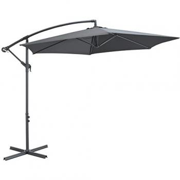 Parasol flottant à 300 cm de diamètre – ajustable – dimensions 3 m – gris