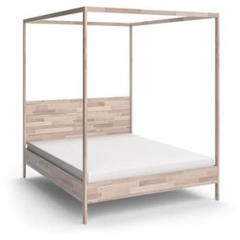 Letto matrimoniale Lotti in legno naturale con materasso 165 x 210 cm