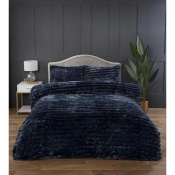 Luxury Charcoal Chunked Ribbed Duvet & Pillowcase Set – King Size