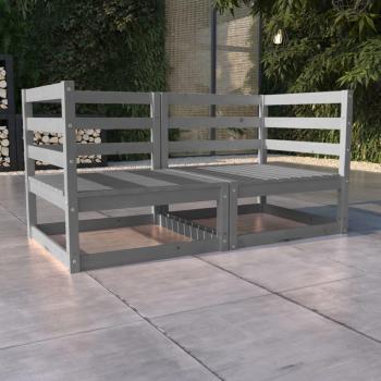 Vidaxl 2-Seater Garden Sofa Grey Solid Pinewood