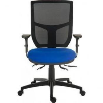 Ergo Comfort Mesh Back Chair with Armrests in Blue