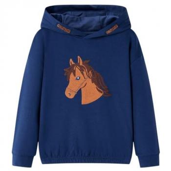 Felpa Bambina Blu Marino con Cappuccio 104