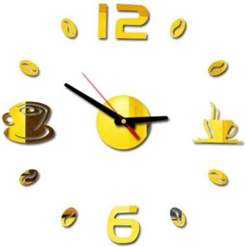 Large Café Bean Wall Watch – DIY Frameless Kitchen Decor