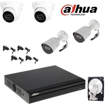 Kit completo Dahua videosorveglianza: DVR 4 canali, 4 telecamere 2MP HD, 2TB HDD