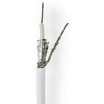Dubbel Afgeschermde Coaxkabel Haspel RG58C/U 100 m Wit